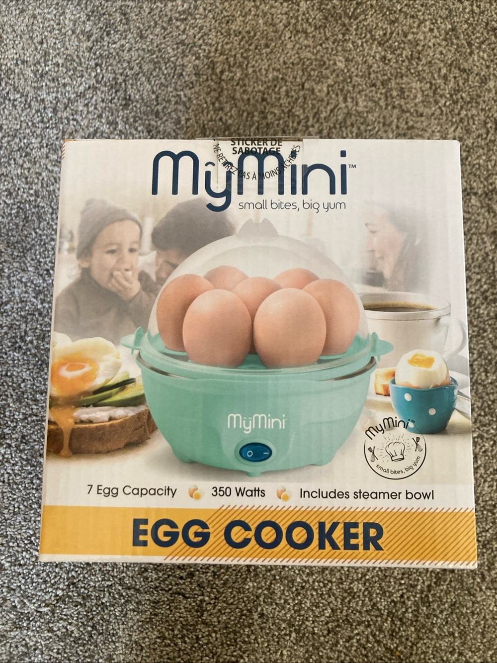 MyMini Premium 350-Watt 7-Egg Cooker for Hard, Soft Boiled Eggs, Teal
